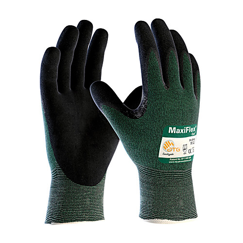 Maxiflex Cut Black Micro Foam Nitrile Coated Palm Finger Tips