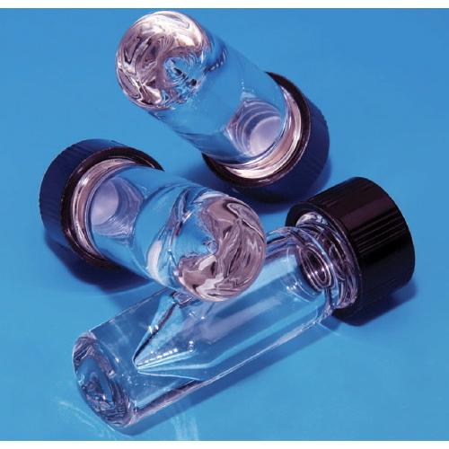 Nextgen™ V Vials Clear Graduated Glass With Solid Top Black Phenolic Caps 1605