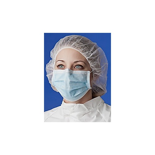 Cleanroom Facemasks, 3 Layer, Pleated, Polypropylene with Earloop