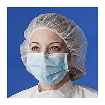 Cleanroom Facemasks, 3 Layer, Pleated, Polypropylene with Ties