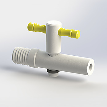 PTFE Stopcock Valve, 2 Way